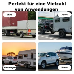 Wiltec 7-poliges Verlängerungskabel 3 m, Anhängerkabel PVC, robustes Elektrokabel mit 2 Steckern, 7-adriges Kabel für Anhänger und Wohnwagen