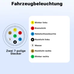 Wiltec 7-poliges Verlängerungskabel 3 m, Anhängerkabel PVC, robustes Elektrokabel mit 2 Steckern, 7-adriges Kabel für Anhänger und Wohnwagen