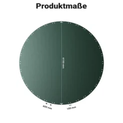 Wiltec Poolabdeckung rund Ø 610 cm, 200 g/m² PE, UV-beständige Abdeckplane, 2in1 Poolplane für Sommer und Winter, schwarz/grün