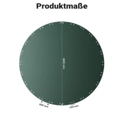 Wiltec Poolabdeckung rund Ø 460 cm, 200 g/m² PE, UV-beständige Abdeckplane, 2in1 Poolplane für Sommer und Winter, schwarz/grün