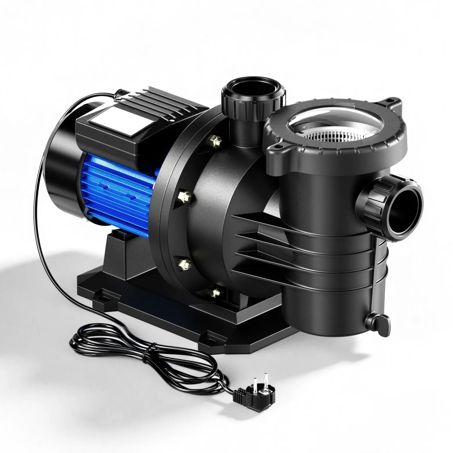 Wiltec Poolpumpe 13200 l/h 370 W für 50-80m³ Pools, Schwimmbadpumpe mit 9 m Förderhöhe, Umwälzpumpe für Schwimmbecken