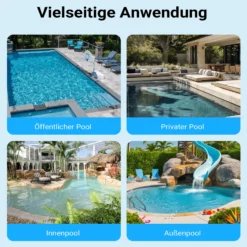 Wiltec Poolpumpe 16800 l/h 567 W für 67-100m³ Pools, Schwimmbadpumpe mit 10,5 m Förderhöhe, Umwälzpumpe für Schwimmbecken