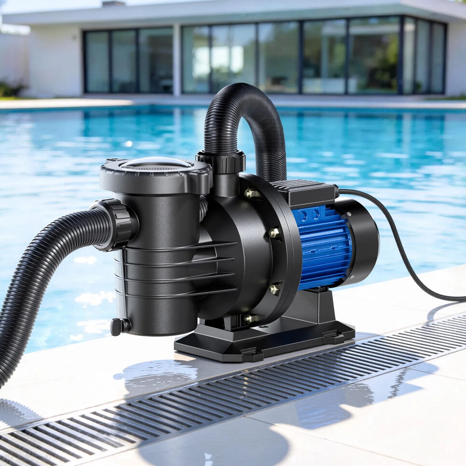 Wiltec Poolpumpe 18600 l/h 750 W für 74-110m³ Pools, Schwimmbadpumpe mit 13 m Förderhöhe, Umwälzpumpe für Schwimmbecken