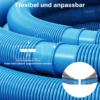 Wiltec Poolschlauch 6 m ⌀38 mm, Schwimmbadschlauch mit Muffen, Pumpenschlauch für Schwimmbecken, Saugschlauch, Solarschlauch
