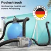 Wiltec Poolschlauch 15 m ⌀38 mm, Schwimmbadschlauch mit Muffen, Pumpenschlauch für Schwimmbecken, Saugschlauch, Solarschlauch
