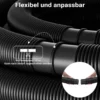 Wiltec Poolschlauch 6 m ⌀32 mm, Schwimmbadschlauch mit Muffen, Pumpenschlauch für Schwimmbecken, Saugschlauch, Solarschlauch