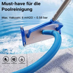 Wiltec Poolschlauch 15 m ⌀38 mm, Schwimmbadschlauch mit Muffen, Pumpenschlauch für Schwimmbecken, Saugschlauch, Solarschlauch