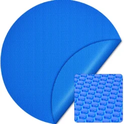 Wiltec Pool Solarfolie Ø 5 m, blau, Poolheizung aus 140 µ starkem PE Film, Poolabdeckung Poolplane Solarplane rund