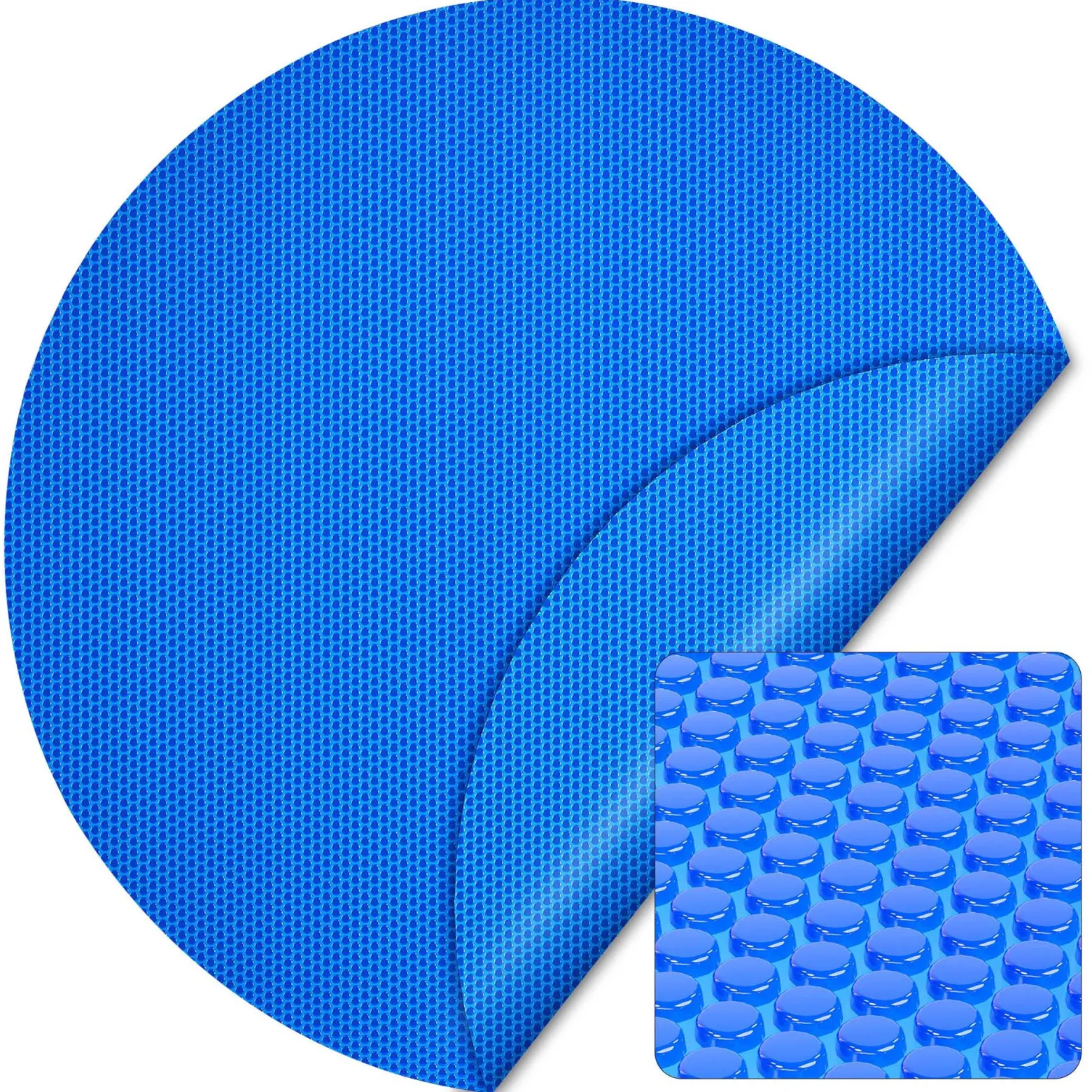 Wiltec Pool Solarfolie Ø 5 m, blau, Poolheizung aus 140 µ starkem PE Film, Poolabdeckung Poolplane Solarplane rund