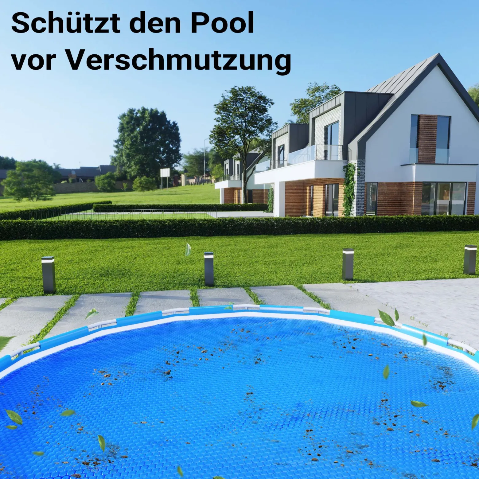 Wiltec Pool Solarfolie Ø 5 m, blau, Poolheizung aus 140 µ starkem PE Film, Poolabdeckung Poolplane Solarplane rund