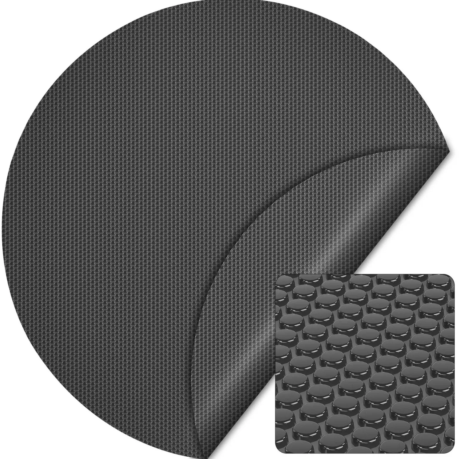 Wiltec Pool Solarfolie Ø 3,6 m, schwarz, Poolheizung aus 140 µ starkem PE Film, Poolabdeckung Poolplane Solarplane rund