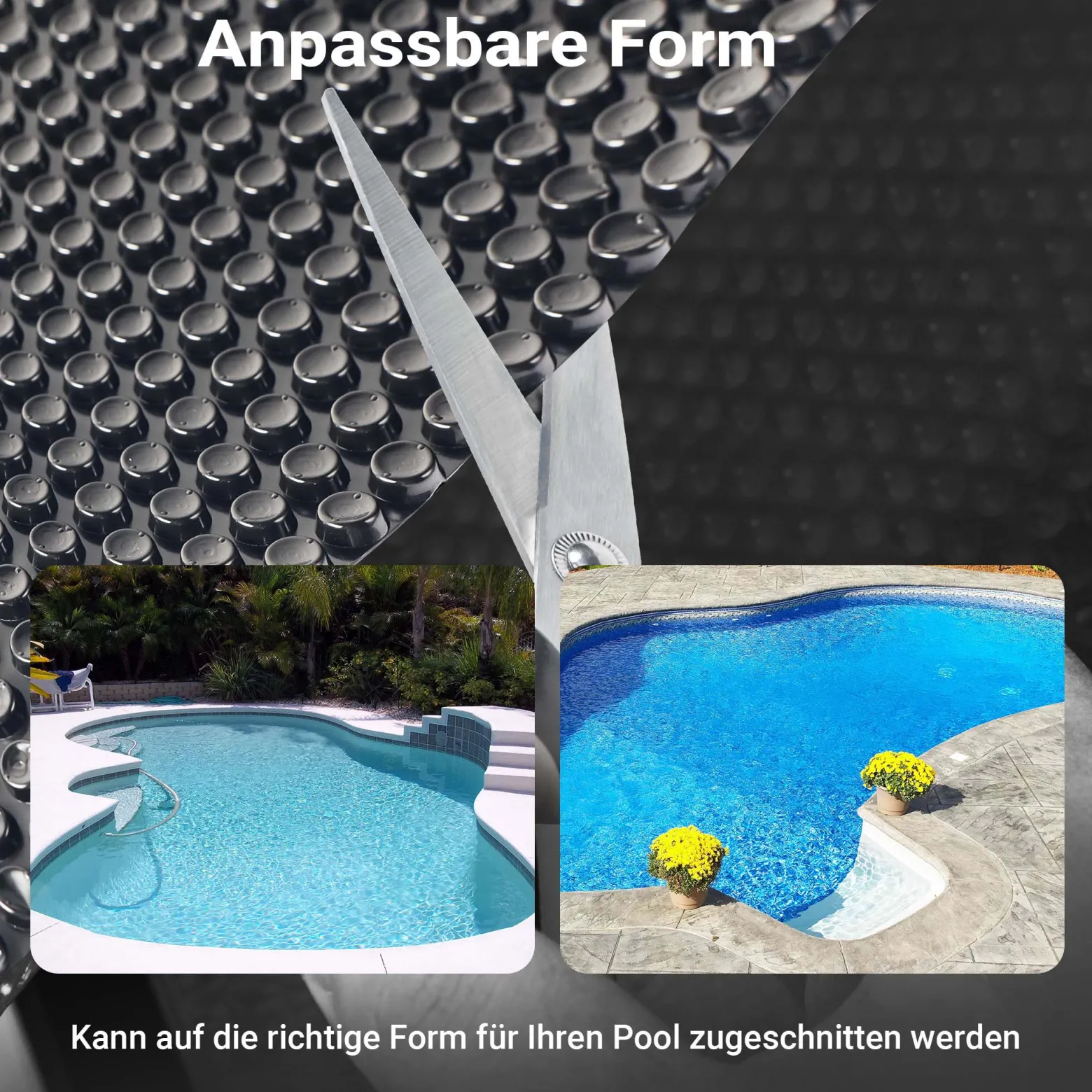 Wiltec Pool Solarfolie Ø 5 m, schwarz, Poolheizung aus 140 µ starkem PE Film, Poolabdeckung Poolplane Solarplane rund