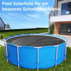 Wiltec Pool Solarfolie Ø 5 m, schwarz, Poolheizung aus 120 µ starkem PE Film, Poolabdeckung Poolplane Solarplane rund
