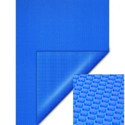 Wiltec Pool Solarfolie 4 x 6 m, blau, Poolheizung aus 400 µ starkem PE Film, Poolabdeckung Poolplane Solarplane rechteckig