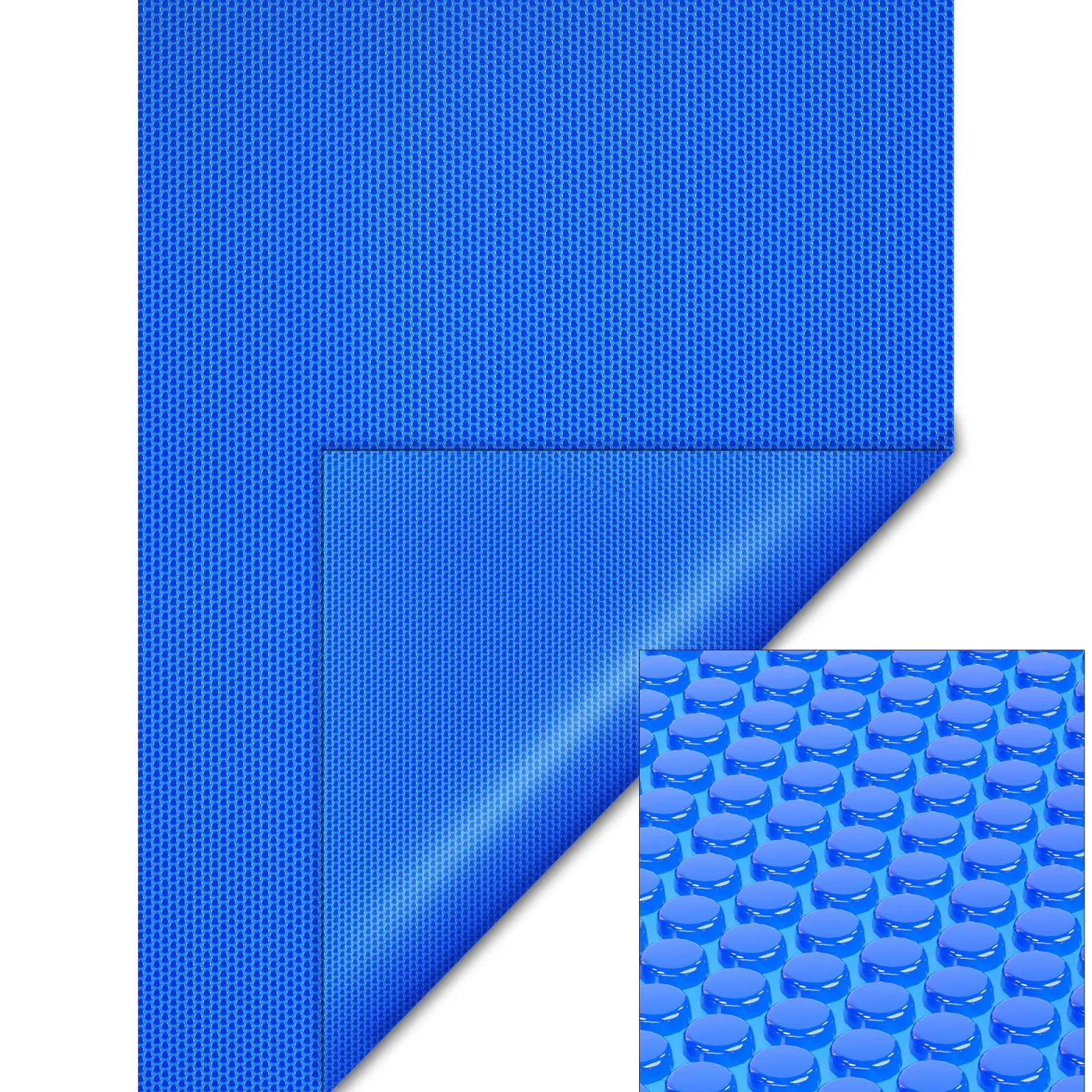 Wiltec Pool Solarfolie 4 x 6 m, blau, Poolheizung aus 400 µ starkem PE Film, Poolabdeckung Poolplane Solarplane rechteckig