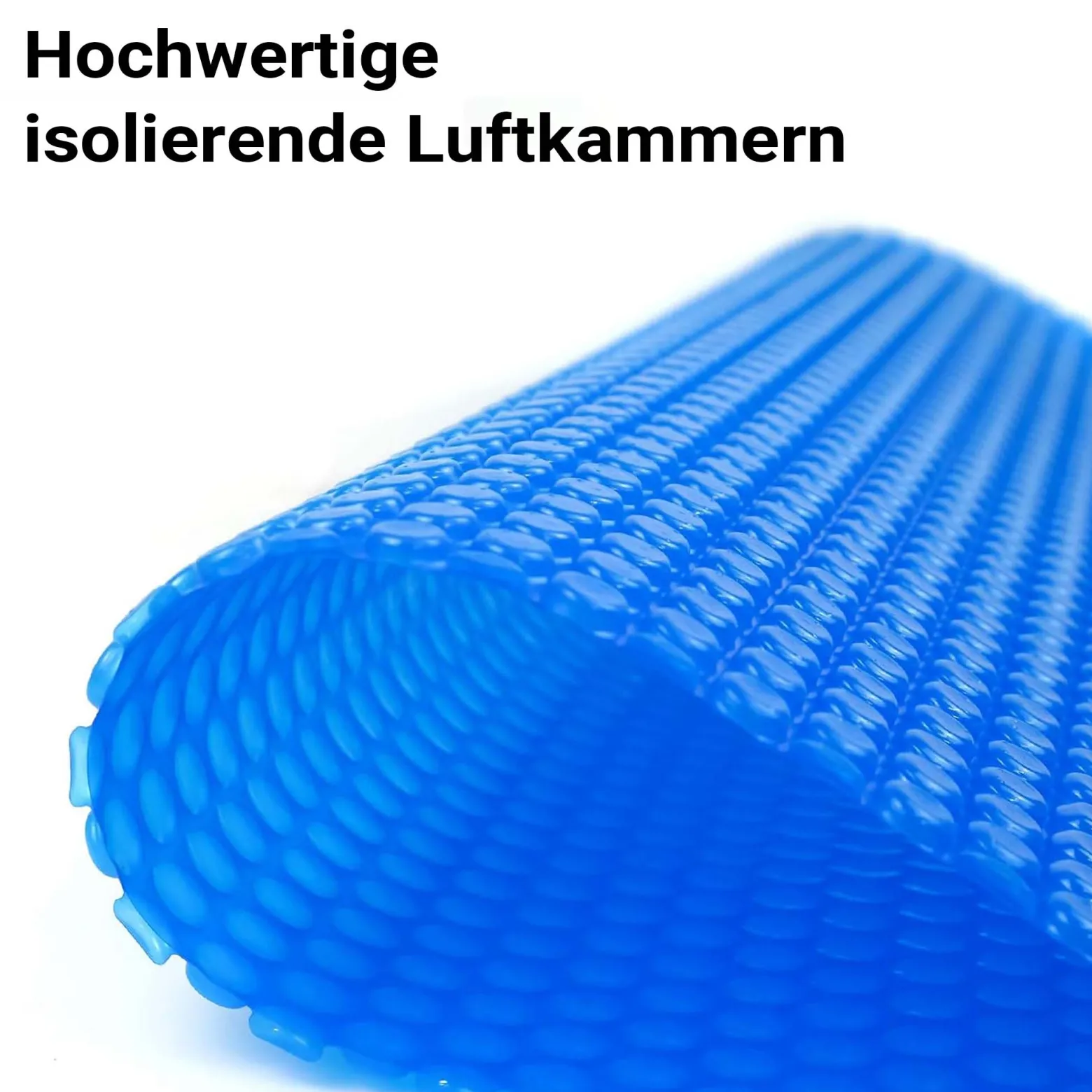 Wiltec Pool Solarfolie 4 x 6 m, blau, Poolheizung aus 400 µ starkem PE Film, Poolabdeckung Poolplane Solarplane rechteckig