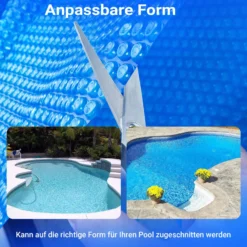 Wiltec Pool Solarfolie 5 x 8 m, blau, Poolheizung aus 120 µ starkem PE Film, Poolabdeckung Poolplane Solarplane rechteckig