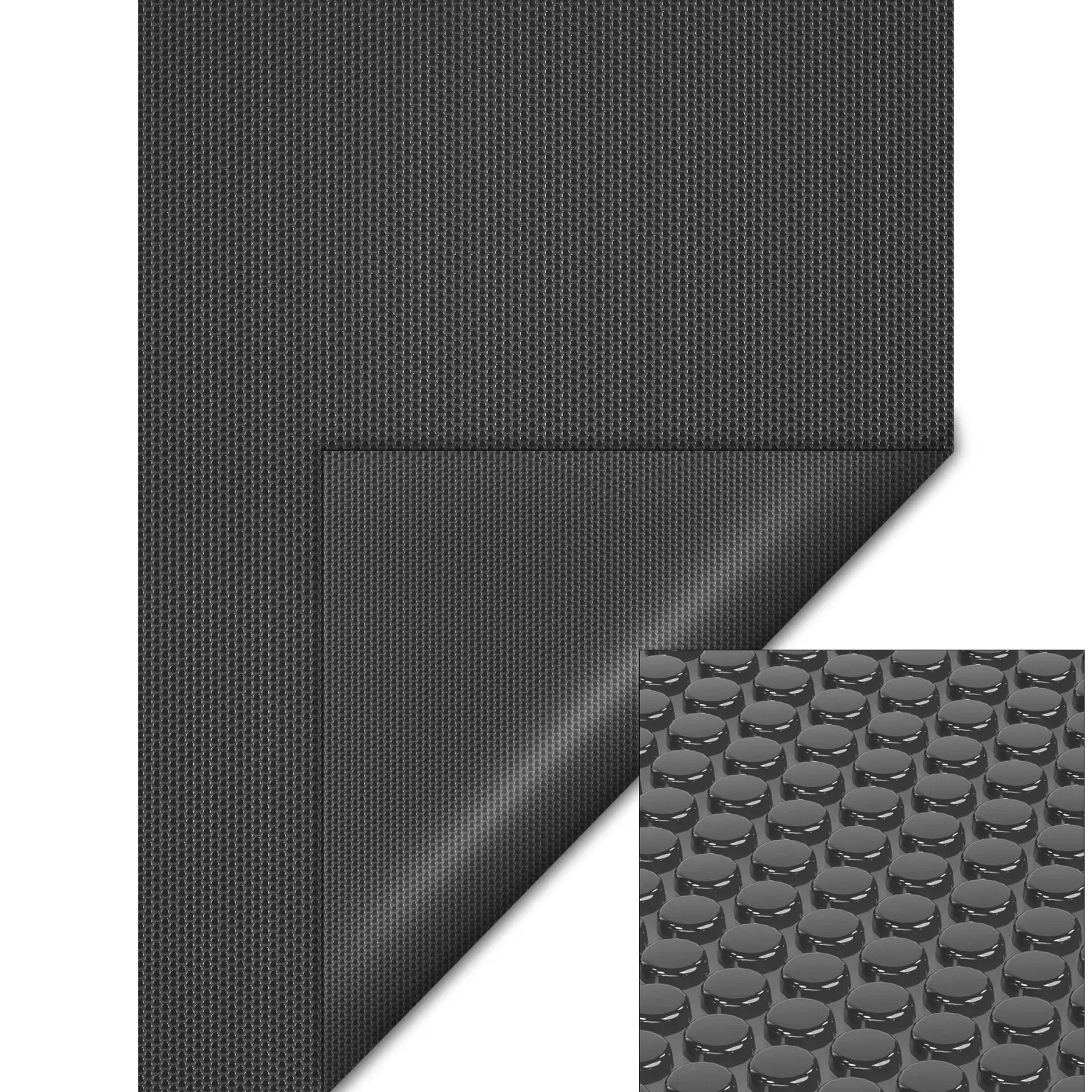 Wiltec Pool Solarfolie 5 x 8 m, schwarz, Poolheizung aus 400 µ starkem PE Film, Poolabdeckung Poolplane Solarplane rechteckig