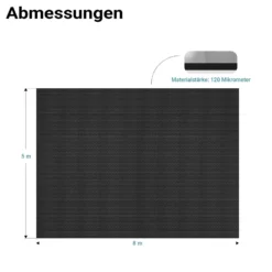 Wiltec Pool Solarfolie 5 x 8 m, schwarz, Poolheizung aus 120 µ starkem PE Film, Poolabdeckung Poolplane Solarplane rechteckig