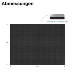 Wiltec Pool Solarfolie 4 x 6 m, schwarz, Poolheizung aus 120 µ starkem PE Film, Poolabdeckung Poolplane Solarplane rechteckig