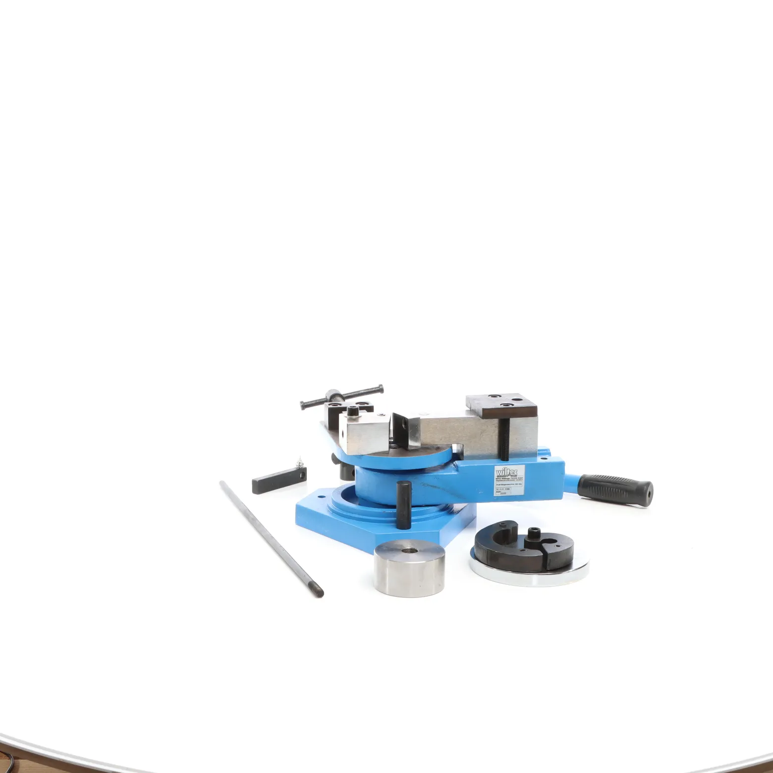 Wiltec Profi Blechbiegemaschine, 360° max. Biegewinkel, manueller Universalbieger für Winkel für Flachstahl, Rundstahl, Vierkantstahl, zur Metallbearbeitung