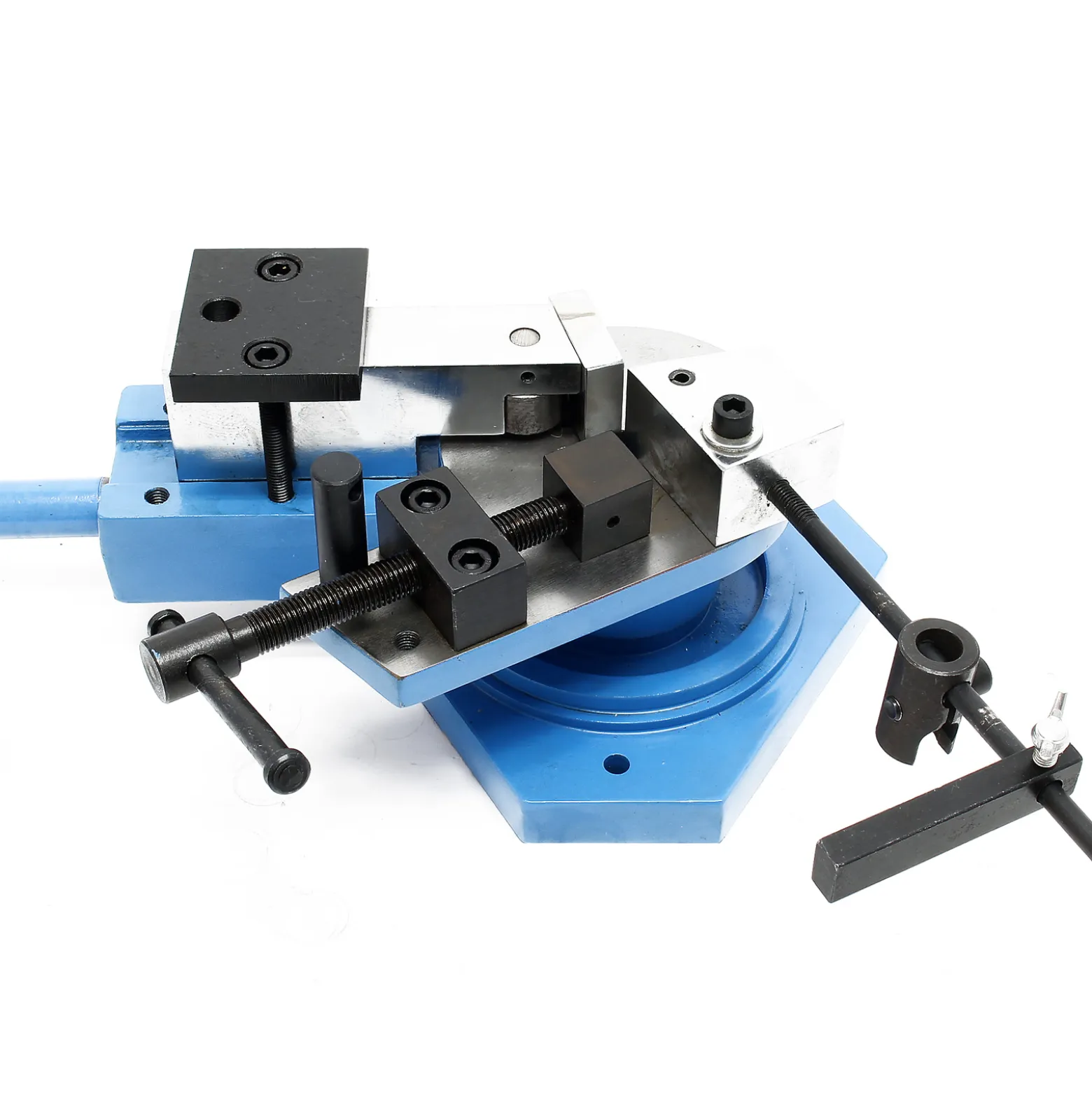 Wiltec Profi Blechbiegemaschine, 360° max. Biegewinkel, manueller Universalbieger für Winkel für Flachstahl, Rundstahl, Vierkantstahl, zur Metallbearbeitung