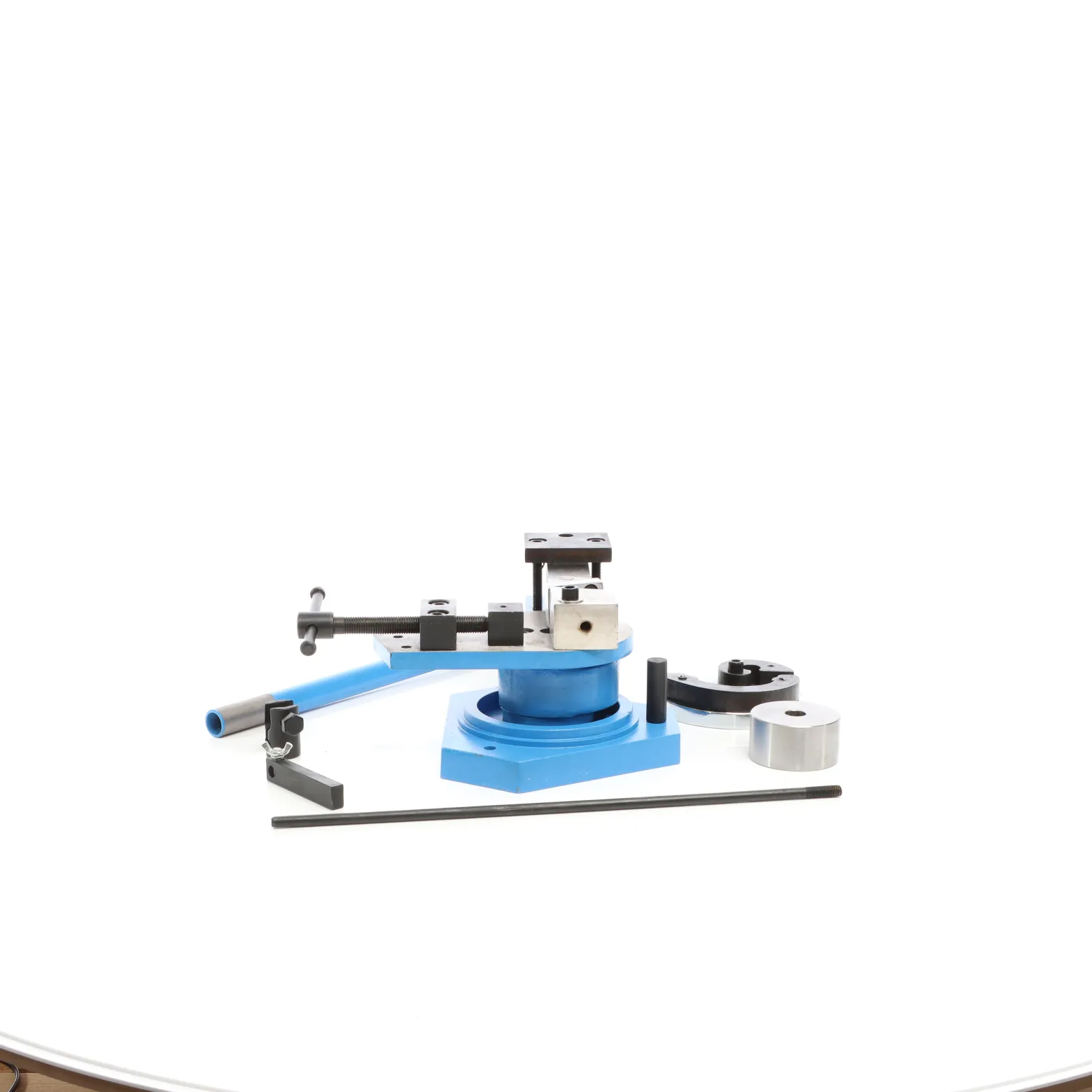 Wiltec Profi Blechbiegemaschine, 360° max. Biegewinkel, manueller Universalbieger für Winkel für Flachstahl, Rundstahl, Vierkantstahl, zur Metallbearbeitung