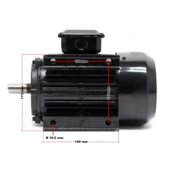 Wiltec Profi Elektromotor 400 V 1,5 kW (2 PS) 3-phasig 2-polig E-Motor in Bauform B3 2830 U/min mit Kupferwicklung, Drehstrommotor