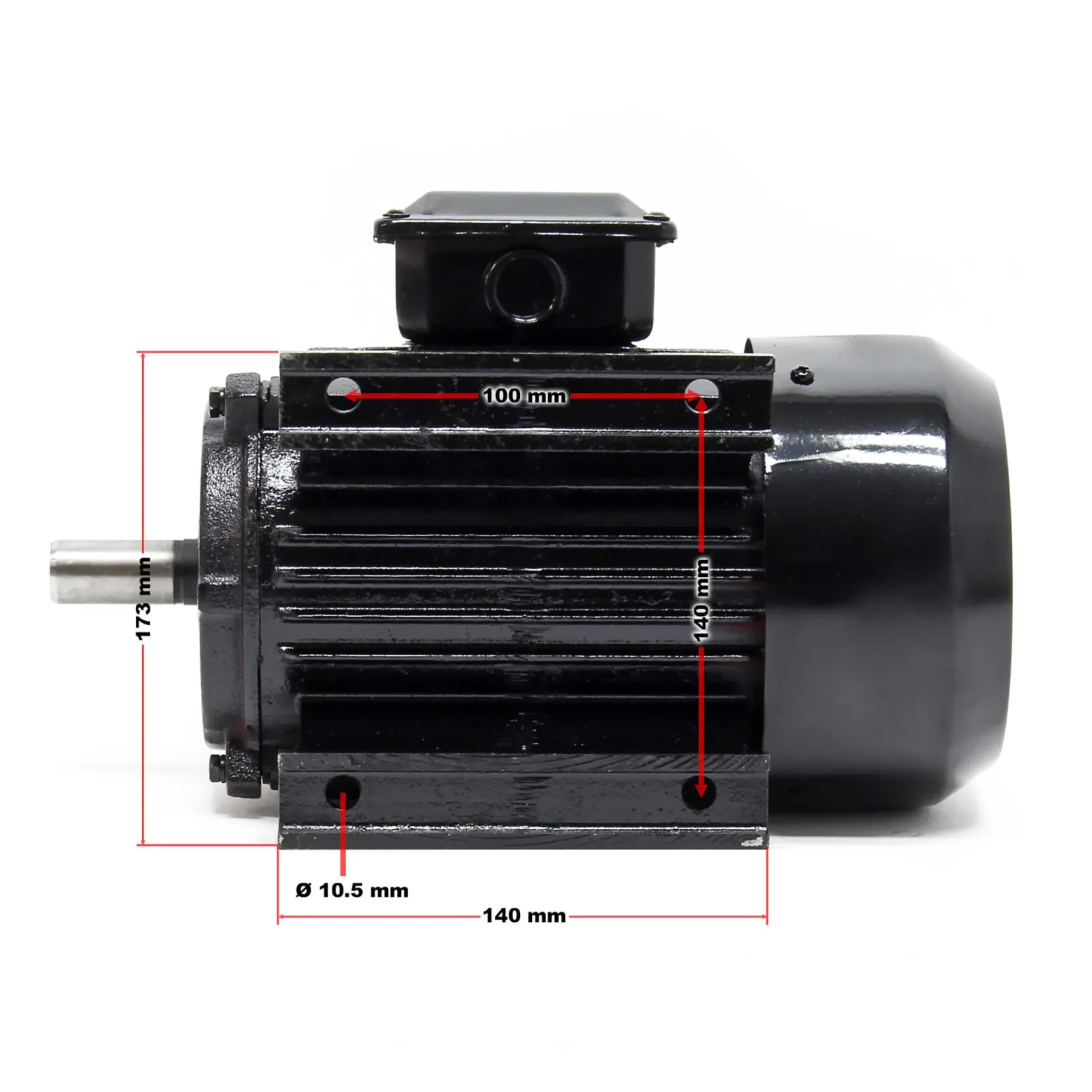 Wiltec Profi Elektromotor 400 V 1,5 kW (2 PS) 3-phasig 2-polig E-Motor in Bauform B3 2830 U/min mit Kupferwicklung, Drehstrommotor