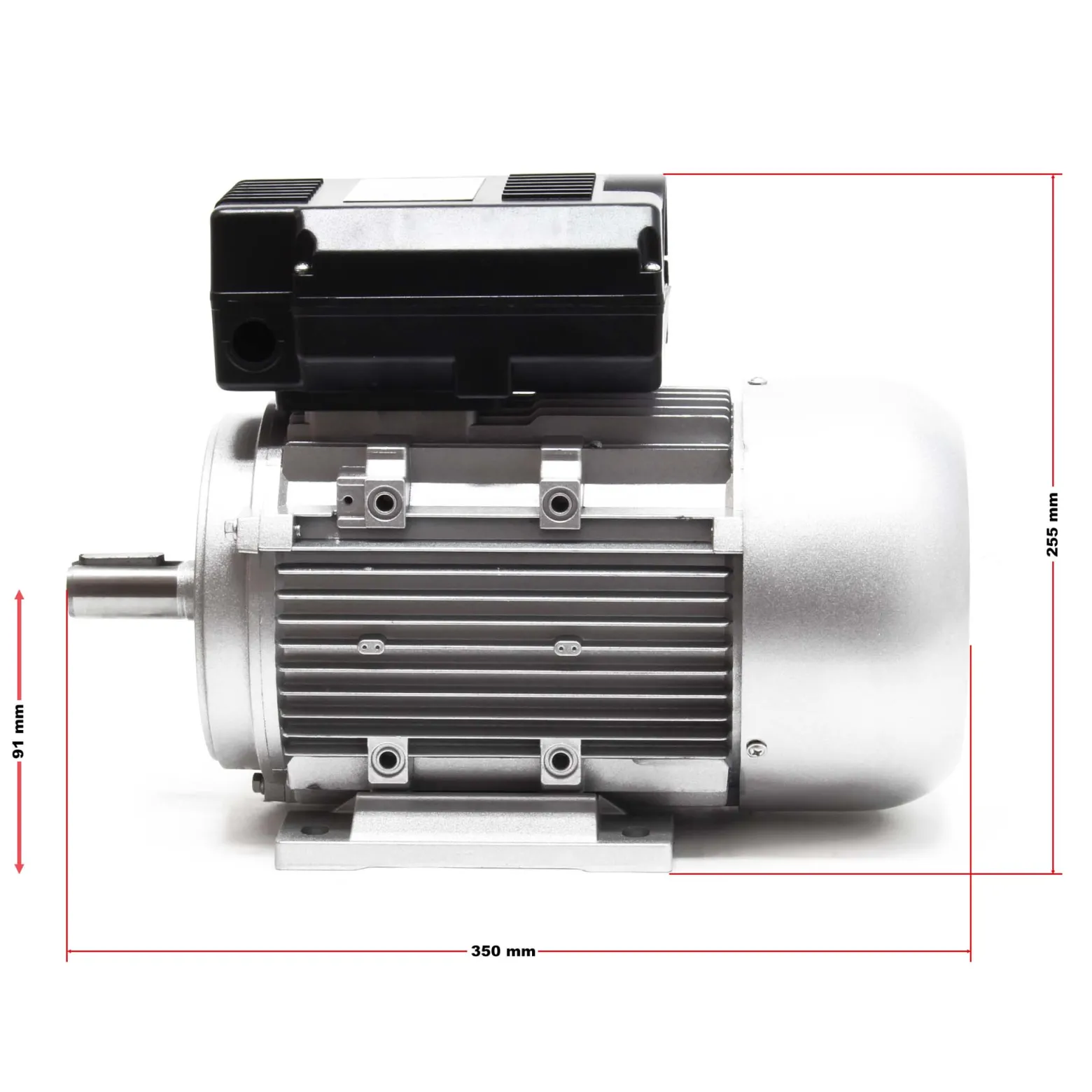 Wiltec Profi Elektromotor 230 V 2,2 kW (3 PS) 1-phasig 2-polig E-Motor mit Anlaufkondensator 2850 U/min und Kupferwicklung
