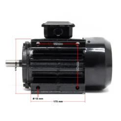 Wiltec Profi Elektromotor 400 V 2,2 kW (3 PS) 3-phasig 2-polig E-Motor in Bauform B3 2830 U/min mit Kupferwicklung, Drehstrommotor