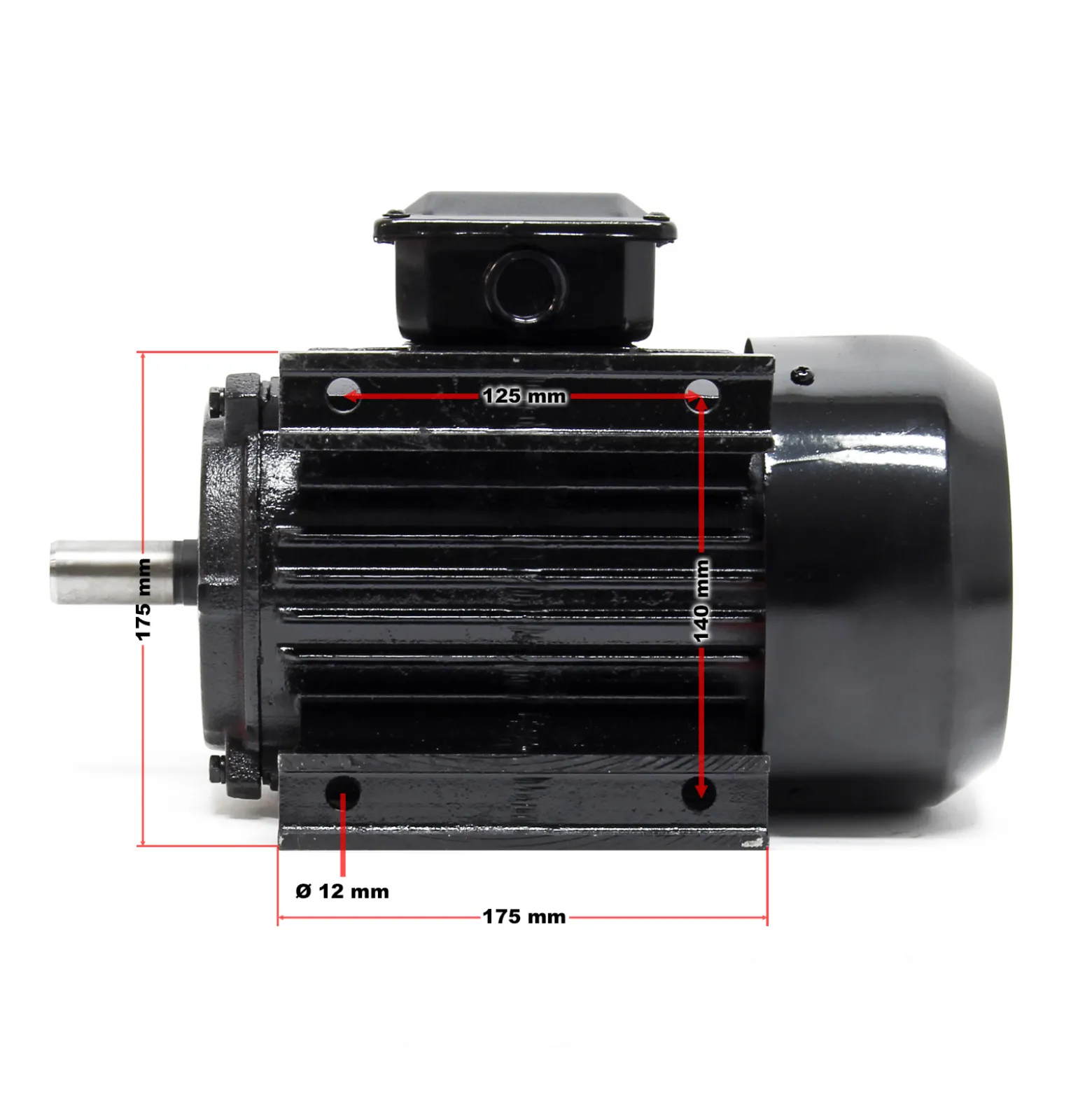 Wiltec Profi Elektromotor 400 V 2,2 kW (3 PS) 3-phasig 2-polig E-Motor in Bauform B3 2830 U/min mit Kupferwicklung, Drehstrommotor
