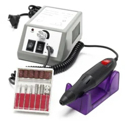 Wiltec Profi Nagelfräser Set 20.000 U/min, Elektrisch Nagefräse für Pediküre Maniküre Nail Art Nagelkosmetik, 6 Bits und 6 Aufsätze, Nagelschleifer