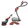 Wiltec Profi Trockenbauschleifer 750 W, Wandschleifer Deckenschleifer mit 225 mm Schleifteller, Langhalsschleifer mit Absaugung, Zubehör und Teleskopstange