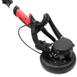 Wiltec Profi Trockenbauschleifer 750 W, Wandschleifer Deckenschleifer mit 225 mm Schleifteller, Langhalsschleifer mit Absaugung, Zubehör und Teleskopstange