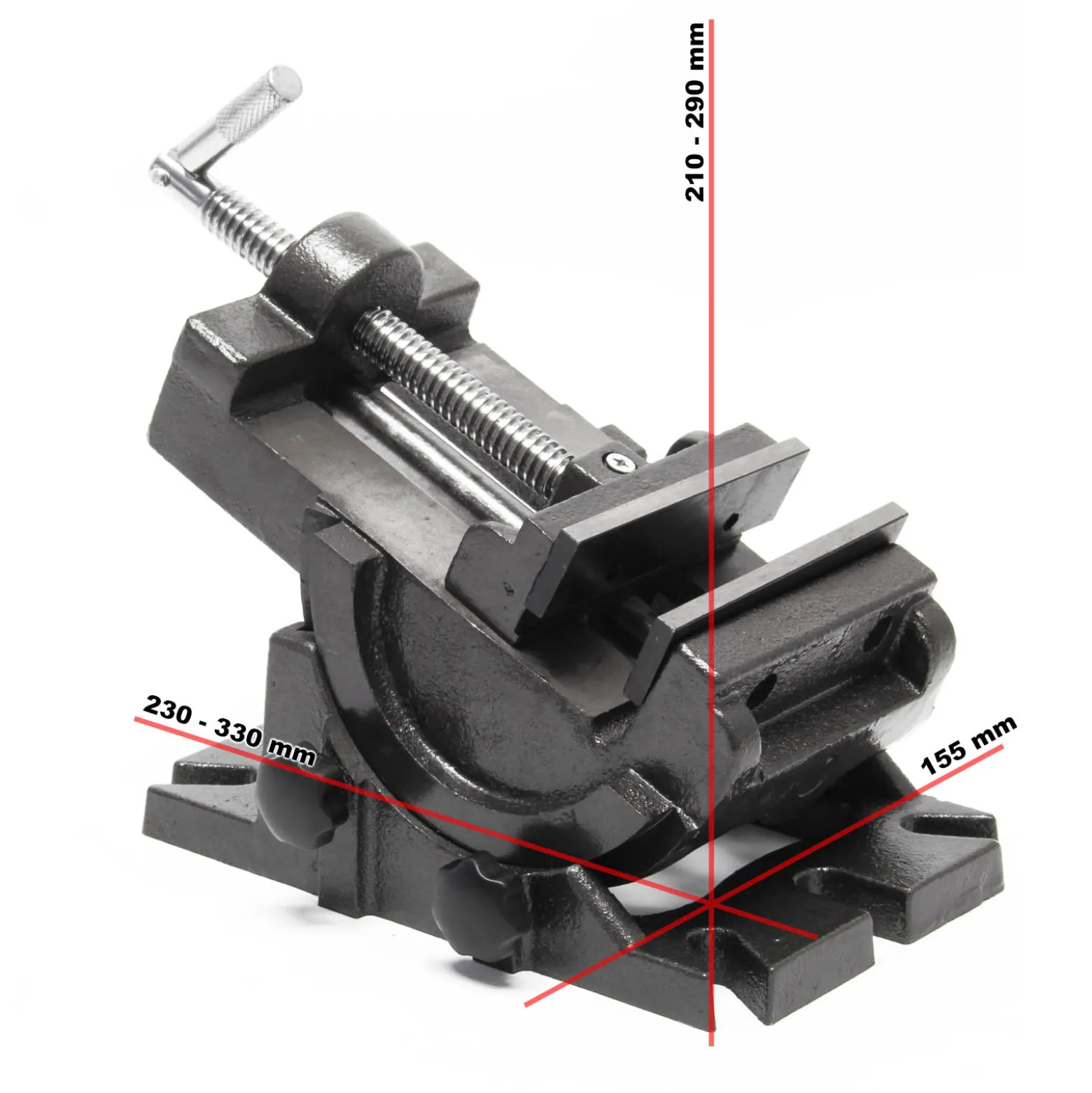 Wiltec Präzisions-Maschinenschraubstock 100 mm Backenbreite, 90° schwenkbar für exaktes Arbeiten, Werkbank Schraubstock aus Gusseisen