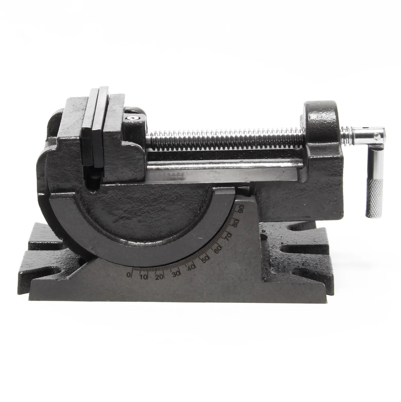 Wiltec Präzisions-Maschinenschraubstock 100 mm Backenbreite, 90° schwenkbar für exaktes Arbeiten, Werkbank Schraubstock aus Gusseisen