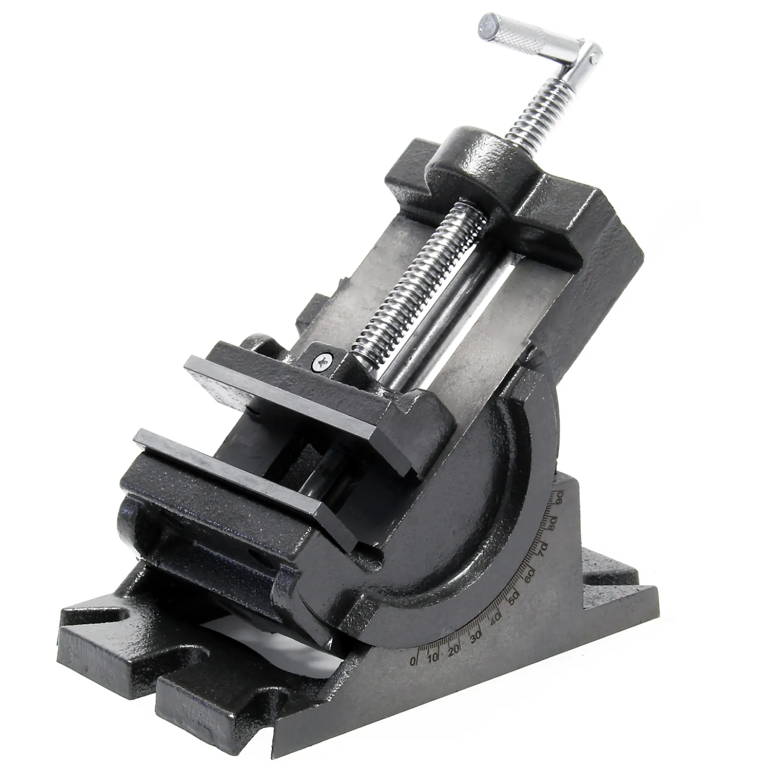 Wiltec Präzisions-Maschinenschraubstock 100 mm Backenbreite, 90° schwenkbar für exaktes Arbeiten, Werkbank Schraubstock aus Gusseisen