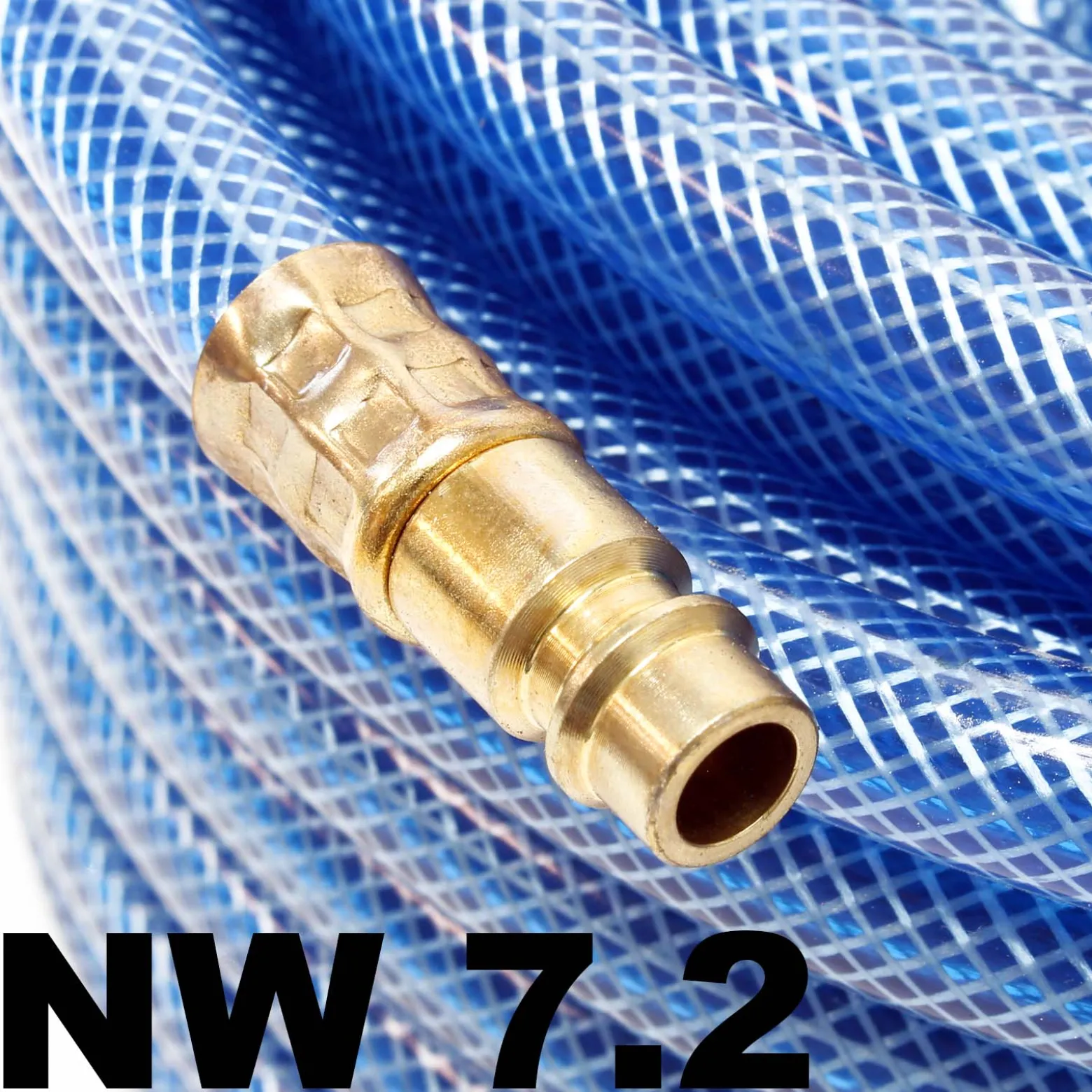 Wiltec PVC Druckluftschlauch 5 m bis max. 60 bar, Kompressorschlauch mit Schnellkupplung, Gewebeschlauch für alle gängigen Kompressoren, Luftschlauch