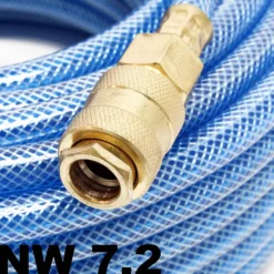 Wiltec PVC Druckluftschlauch 20 m bis max. 60 bar, Kompressorschlauch mit Schnellkupplung, Gewebeschlauch für alle gängigen Kompressoren, Luftschlauch