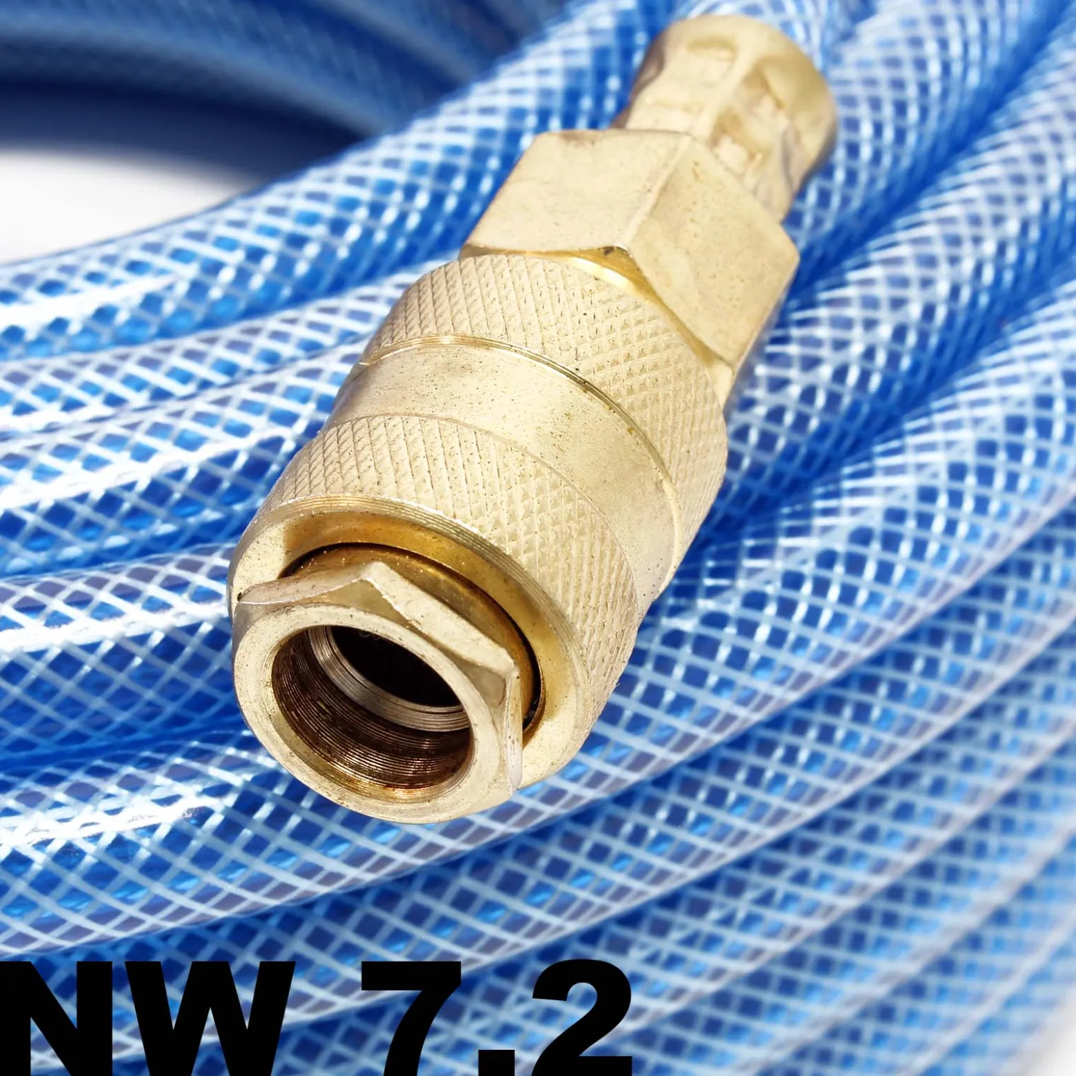 Wiltec PVC Druckluftschlauch 20 m bis max. 60 bar, Kompressorschlauch mit Schnellkupplung, Gewebeschlauch für alle gängigen Kompressoren, Luftschlauch