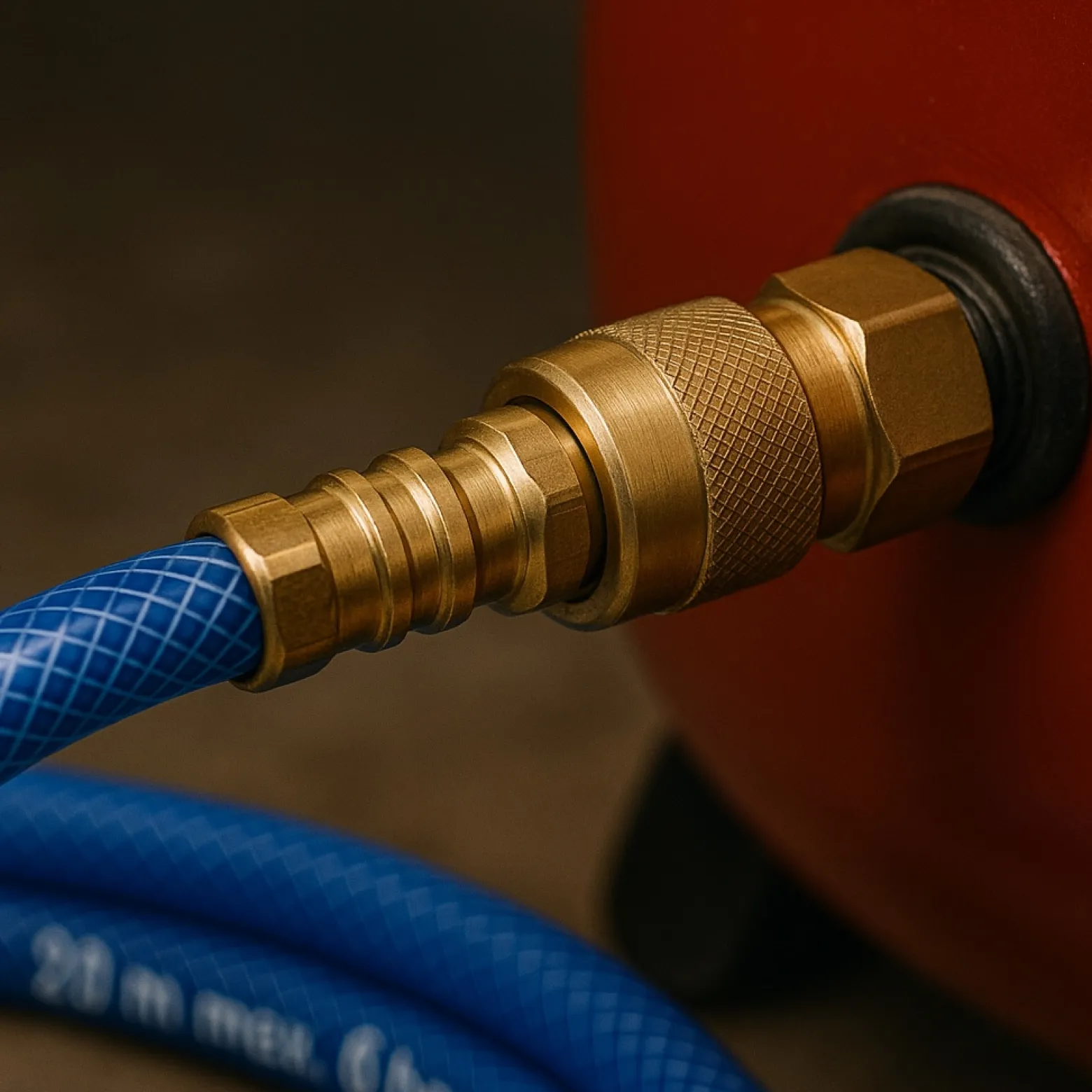 Wiltec PVC Druckluftschlauch 10 m bis max. 60 bar, Kompressorschlauch mit Schnellkupplung, Gewebeschlauch für alle gängigen Kompressoren, Luftschlauch