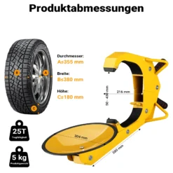 Wiltec Radkralle 300 x 145 x 630 mm, für Felgen 10-18