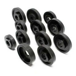 Wiltec Radlager Werkzeug Satz 24 teilig, Druckplatten 55-88 mm, Abziehglocken, Gewindespindel, Radlagerabzieher für Kfz mit Vorderradantrieb im Koffer