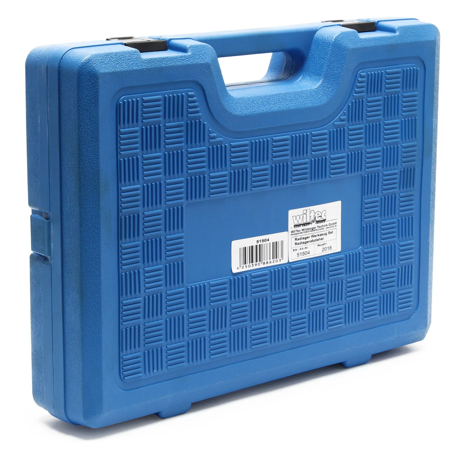 Wiltec Radlager Werkzeug Satz 19 teilig, Druckplatten 55,5-84 mm, Gewindespindel, Druckhülsen, Radlagerabzieher für Kfz im Koffer