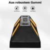 Wiltec Radstopper 55 x 15 x 10 cm, 2x Einparkhilfe aus Gummi, Parkplatzbegrenzung mit gelben Reflexionsstreifen & Schraubrillen, Parkplatzsperre für Garage