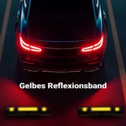 Wiltec Radstopper 60 x 12 x 8 cm, 2x Einparkhilfe aus Gummi, Parkplatzbegrenzung mit gelben Reflexionsstreifen & Schraubrillen, Parkplatzsperre für Garage