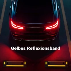 Wiltec Radstopper 56 x 15 x 10 cm, 2x Einparkhilfe aus Gummi, Parkplatzbegrenzung mit gelben Reflexionsstreifen & Schraubrillen, Parkplatzsperre für Garage