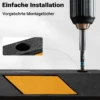 Wiltec Radstopper 120 x 15 x 10 cm, 2x Einparkhilfe aus Gummi, Parkplatzbegrenzung mit gelben Reflexionsstreifen & Schraubrillen, Parkplatzsperre für Garage