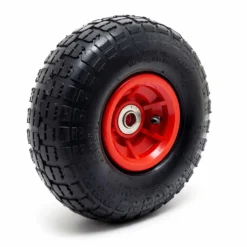 Wiltec Rad 4.10/3.50-4 85 x 250 mm 136 kg, Schubkarren Komplettrad mit Kunststofffelge, Winkelventil, Luftreifen für Sackkarre, Bollerwagen u.a .